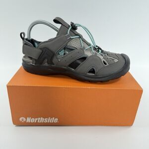 Northside Burke 3.0 Women's Closed Toe Sport Sandals Gray Aqua Size 10 New w/Box